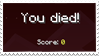 Game Over screen from Minecraft that reads 'You died!'