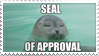 Photo of a seal captioned 'Seal of Approval'